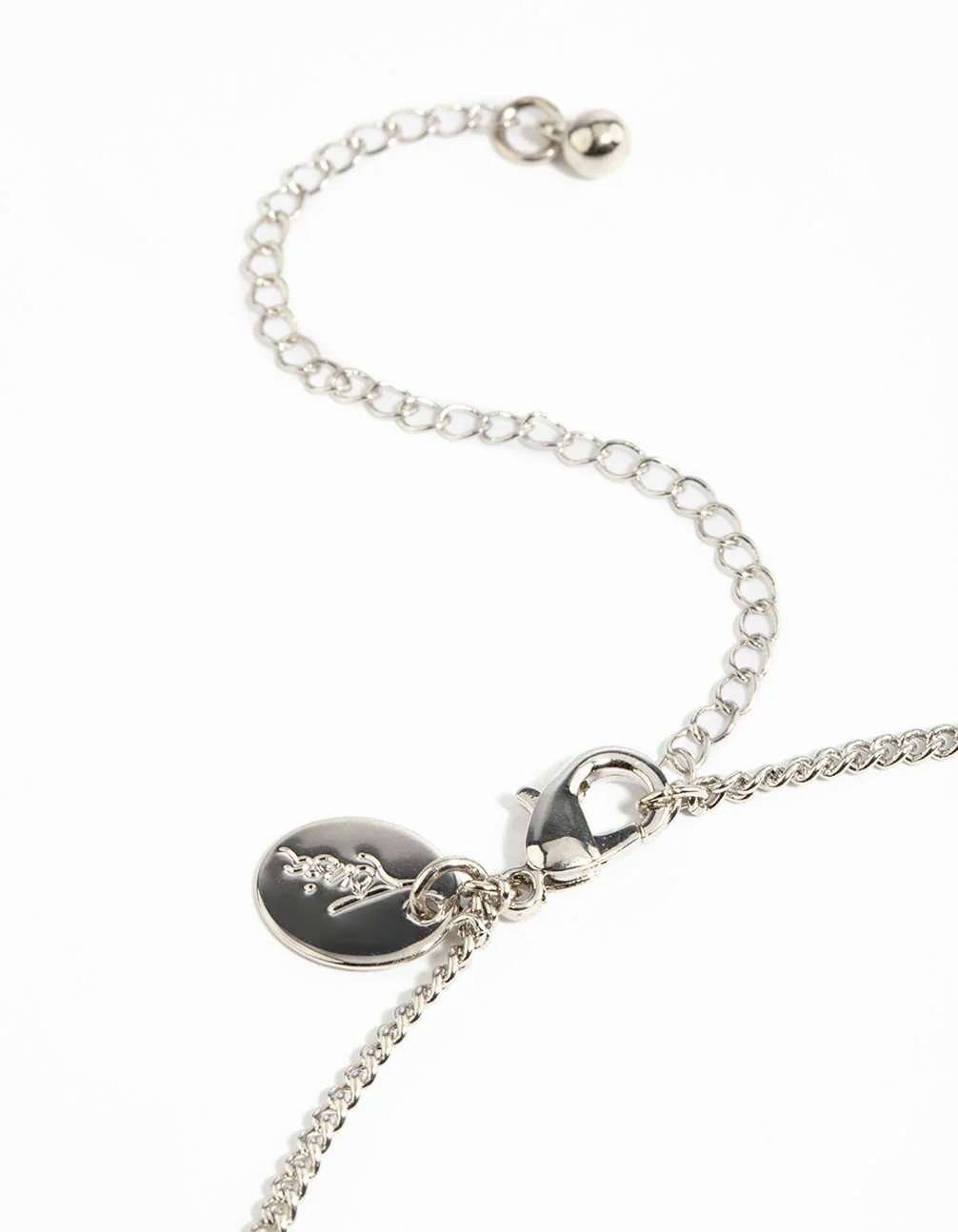 Silver Cubic Zirconia Droplet Necklace - Image 4
