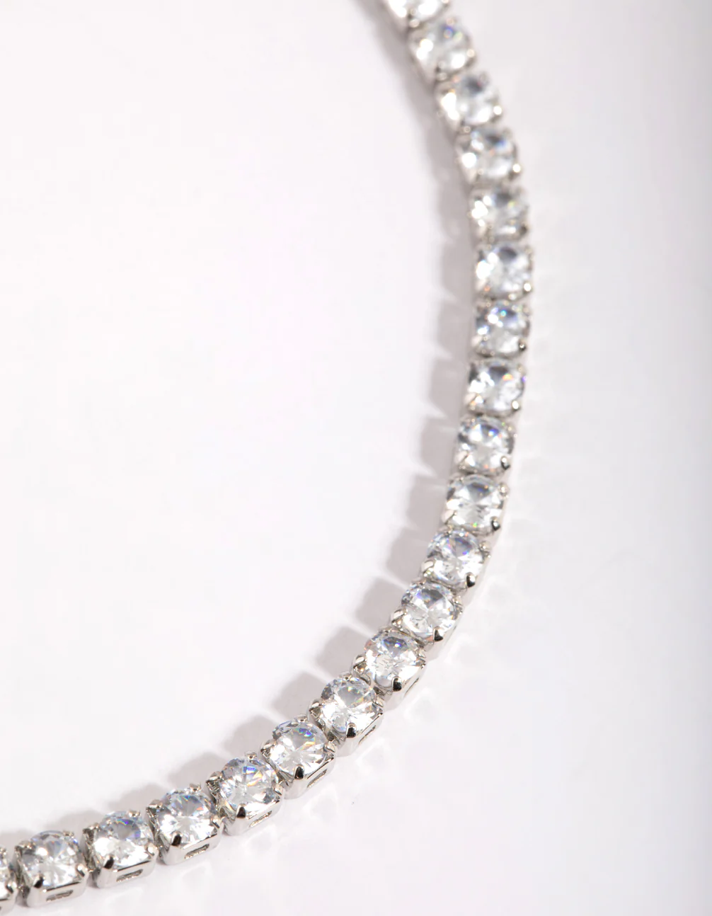 Silver Cubic Zirconia Tennis Anklet - Image 2