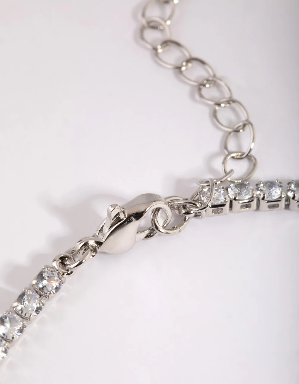 Silver Cubic Zirconia Tennis Anklet - Image 3