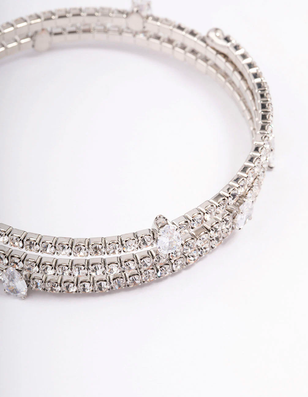 Silver Cup Chain & Teardrop Wrapped Wrist Cuff - Image 2