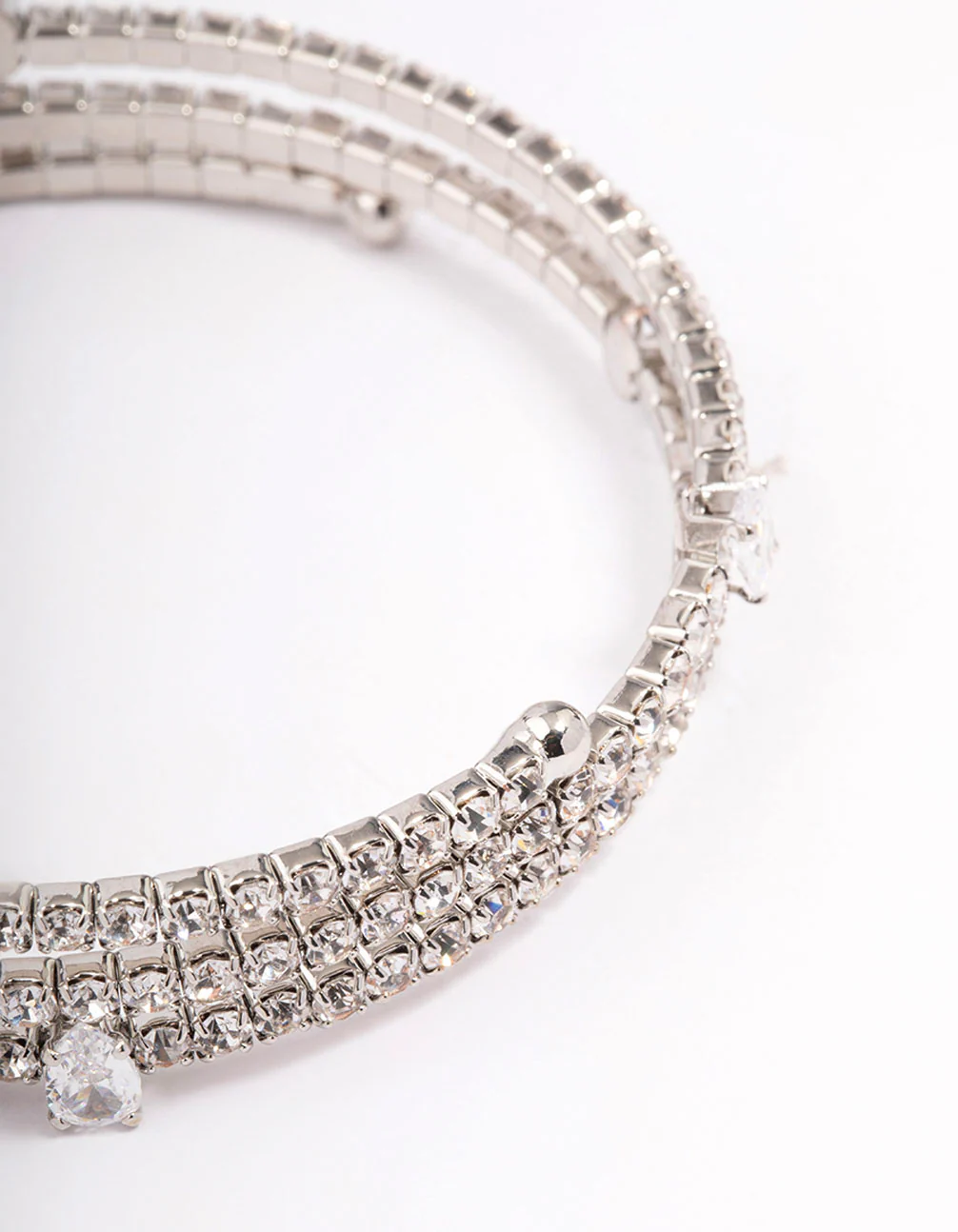 Silver Cup Chain & Teardrop Wrapped Wrist Cuff - Image 3