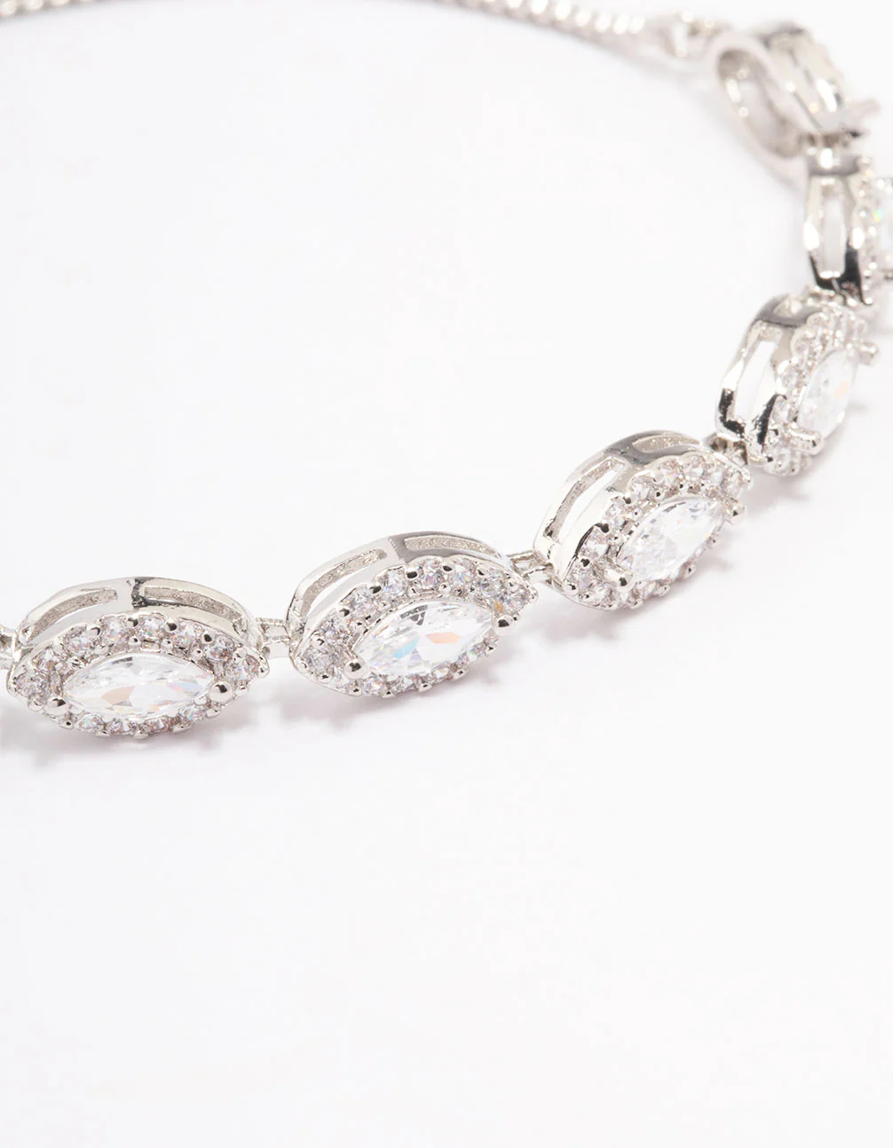 Silver Marquise Cubic Zirconia Toggle Bangle - Image 2