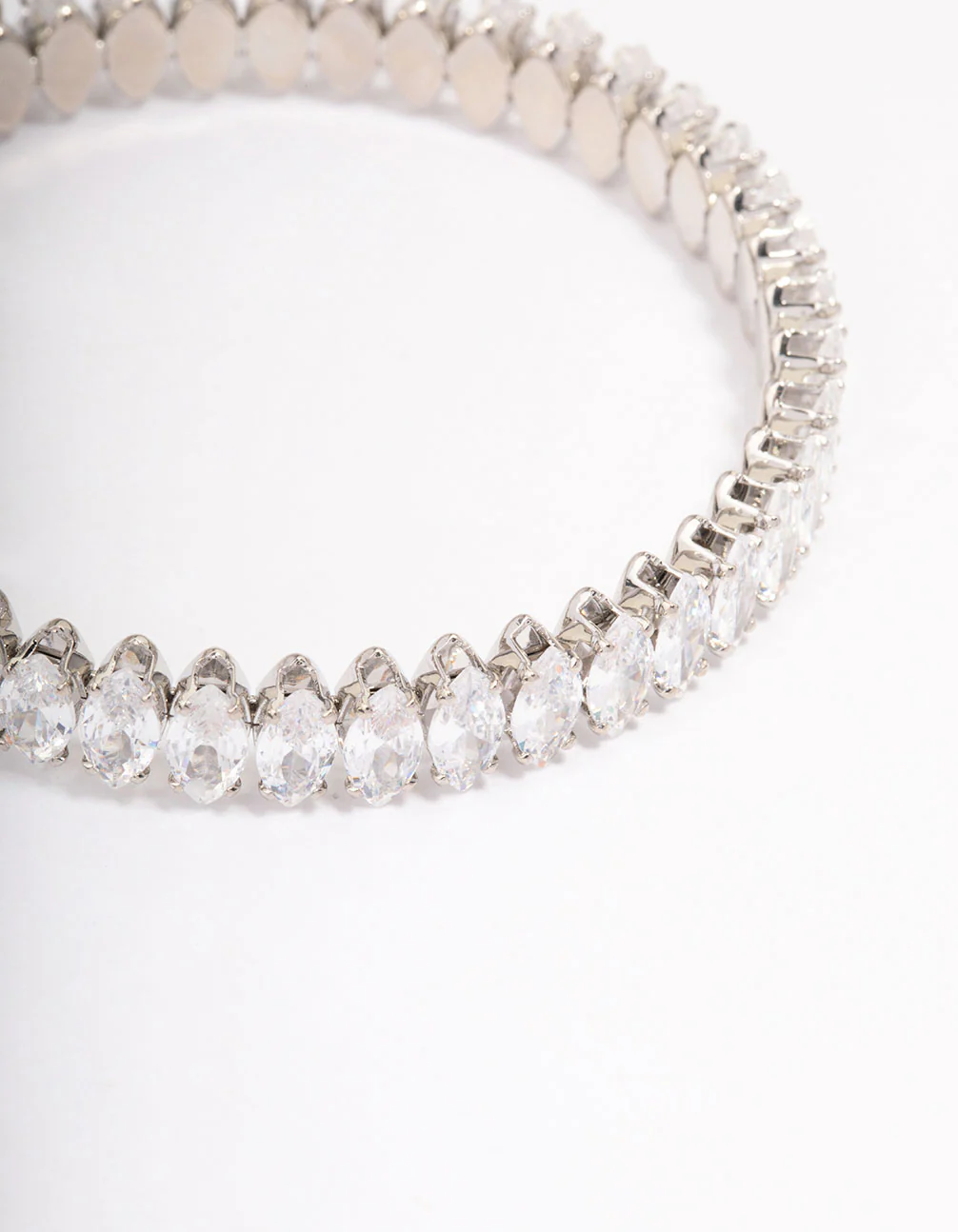 Silver Marquise Luxe Cubic Zirconia Bangle - Image 2