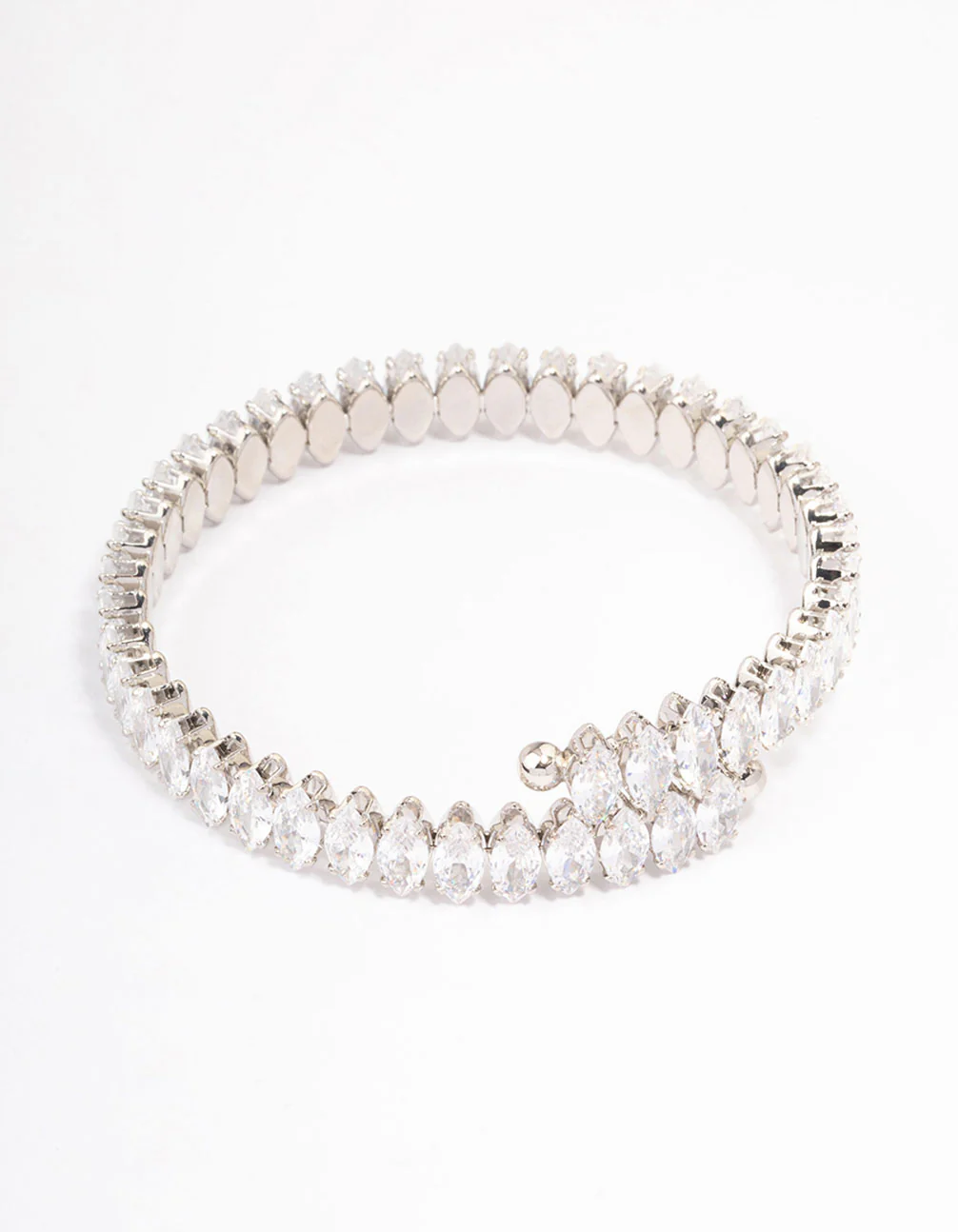 Silver Marquise Luxe Cubic Zirconia Bangle - Image 3