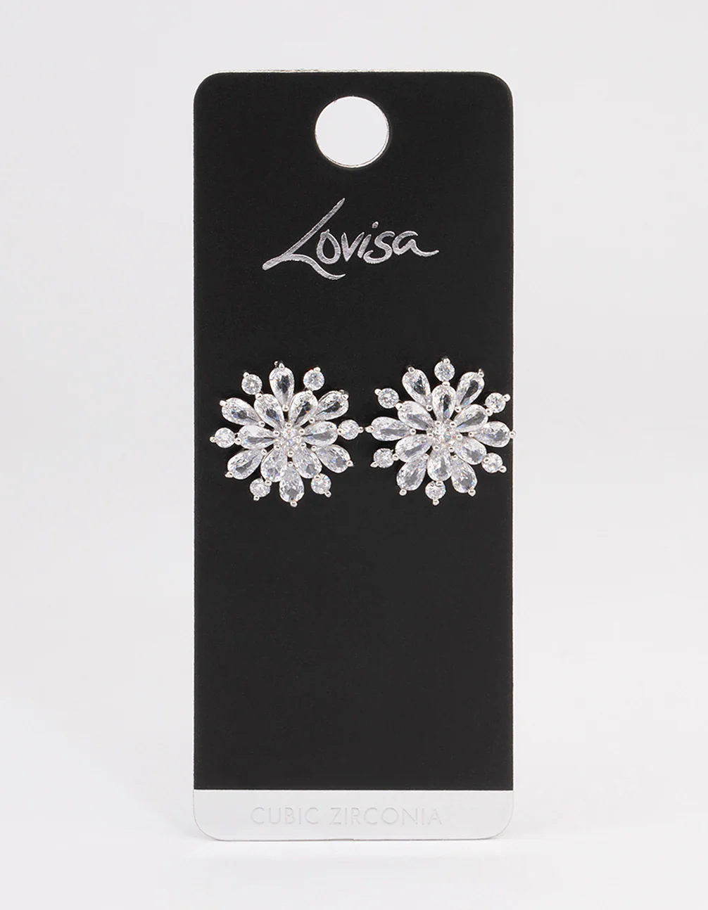 Silver Flower Stud Earrings - Image 3