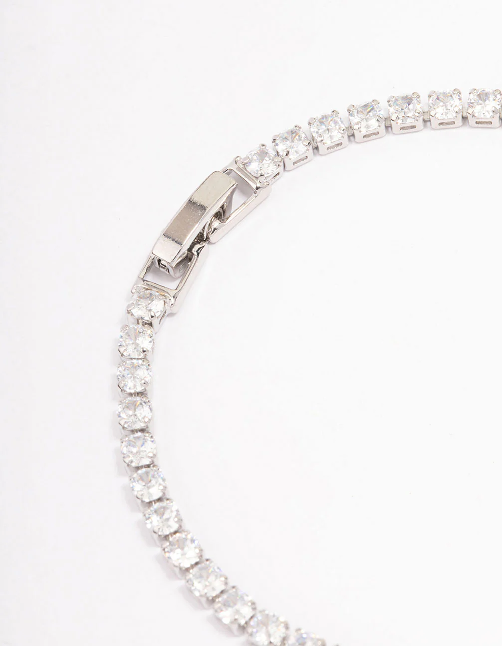 Silver Oval Cubic Zirconia Tennis Bracelet - Image 3
