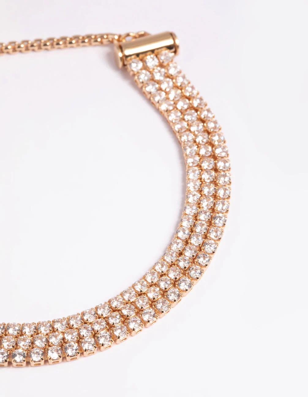 Gold Cubic Zirconia Toggle Tennis Bracelet - Image 3