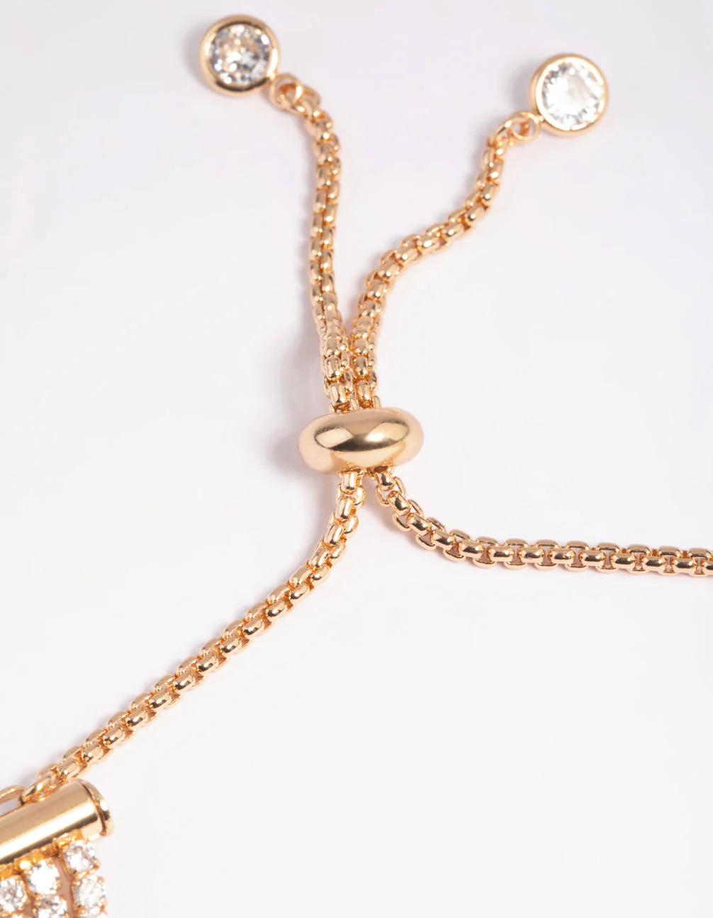 Gold Cubic Zirconia Toggle Tennis Bracelet - Image 4