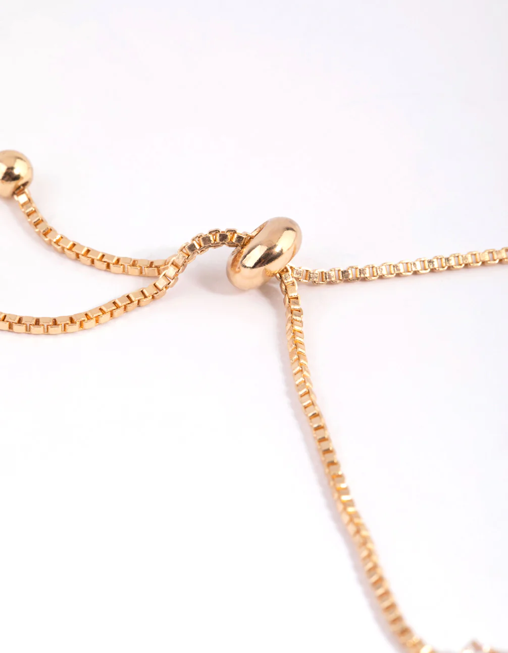 Gold Cubic Zirconia Cup Chain Flower Toggle Bracelet - Image 4