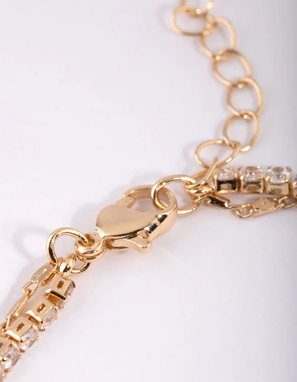 Gold Cubic Zirconia Tennis Anklet - Image 2