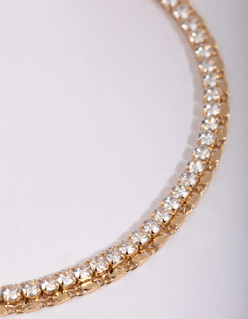 Gold Cubic Zirconia Tennis Anklet - Image 3