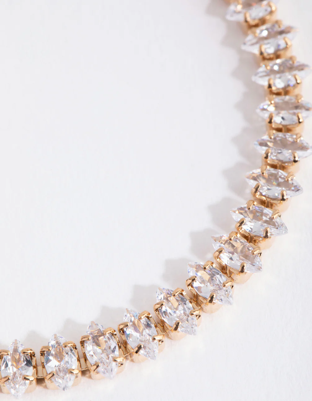 Gold Cubic Zirconia Navette Tennis Bracelet - Image 3