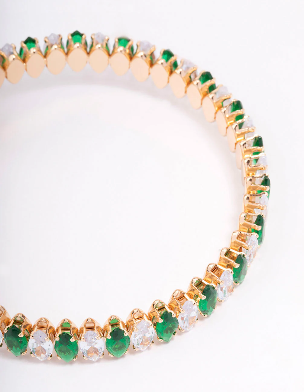 Gold Cubic Zirconia Navette Stone Wrist Cuff - Image 2