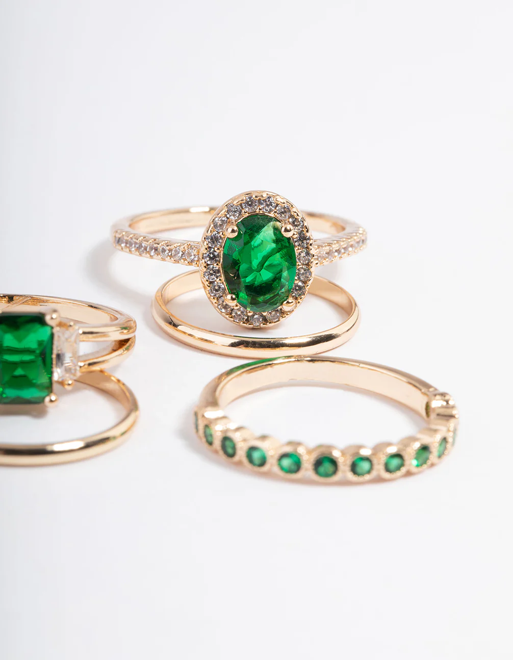 Cubic Zirconia Oval Halo Ring 5-Pack - Image 3
