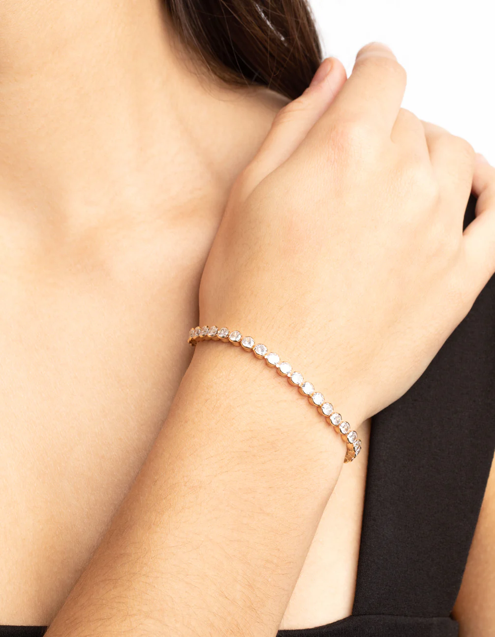Gold Cubic Zirconia Tennis Bracelet - Image 2