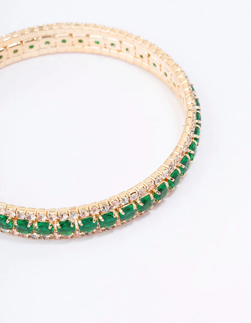 Gold Diamante Emerald Wrist Cuff - Image 2