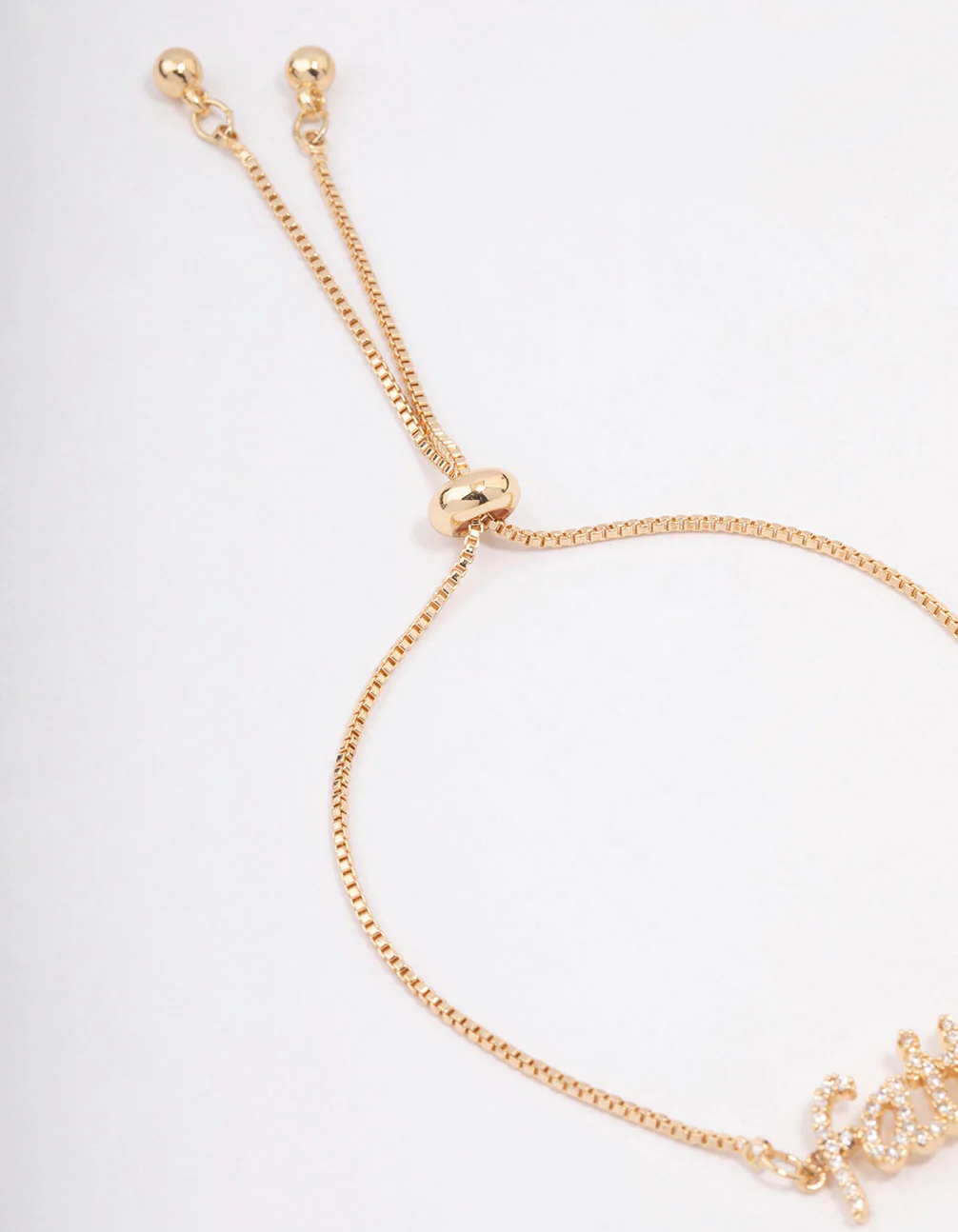Gold Faith Script Toggle Bracelet - Image 3