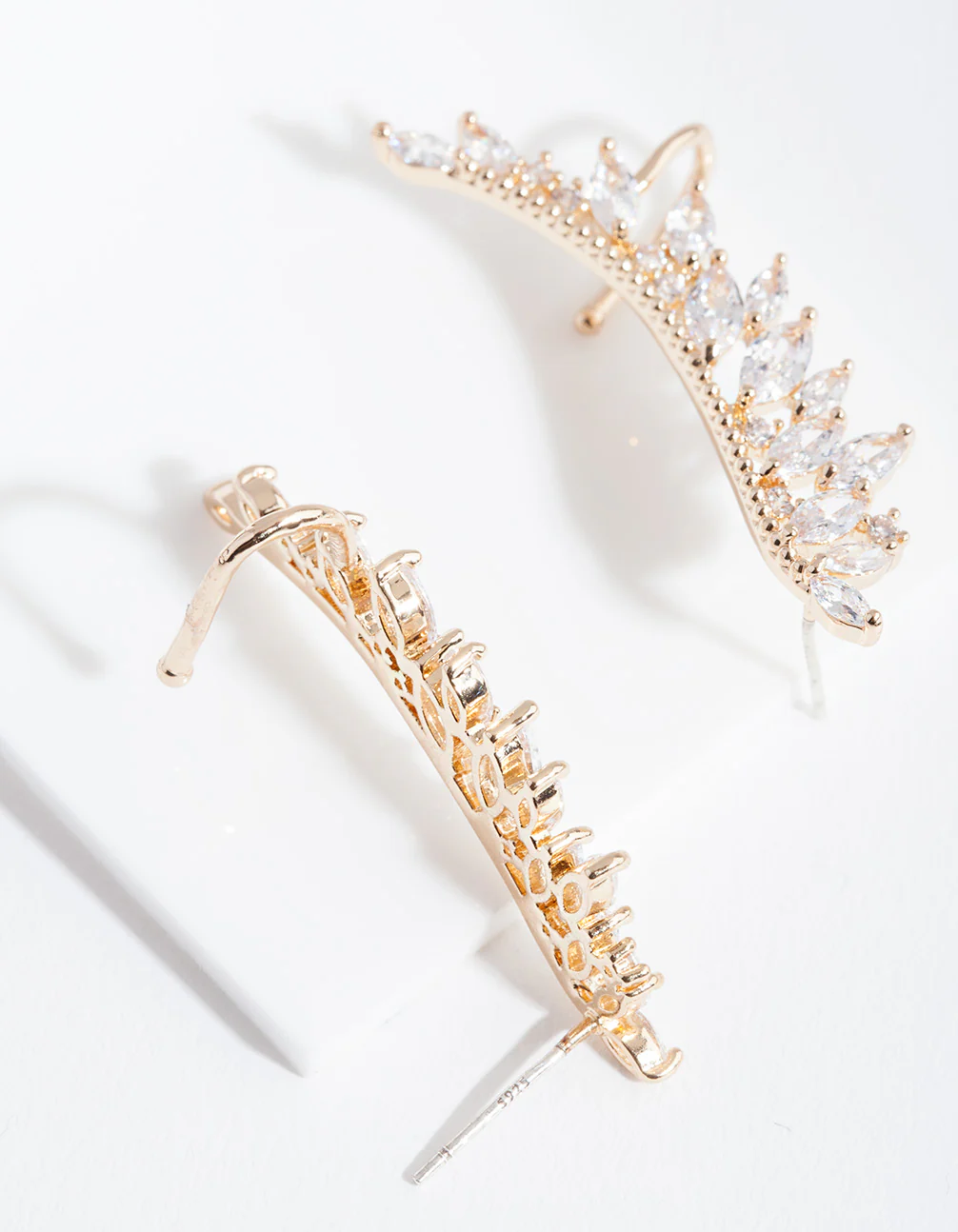 Gold Boho Cubic Zirconia Ear Climber - Image 3