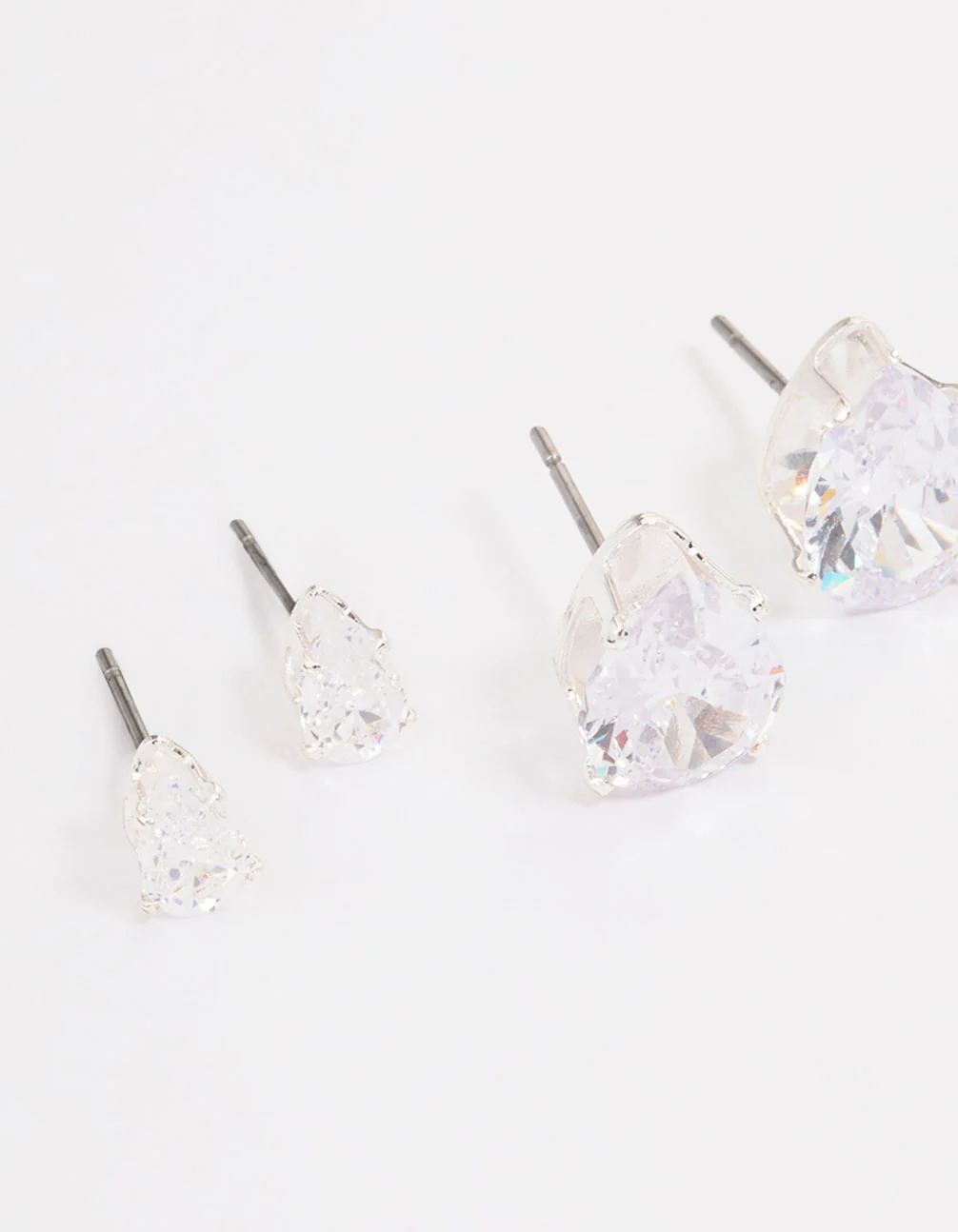 Silver Cubic Zirconia Stud Earrings Pack - Image 2