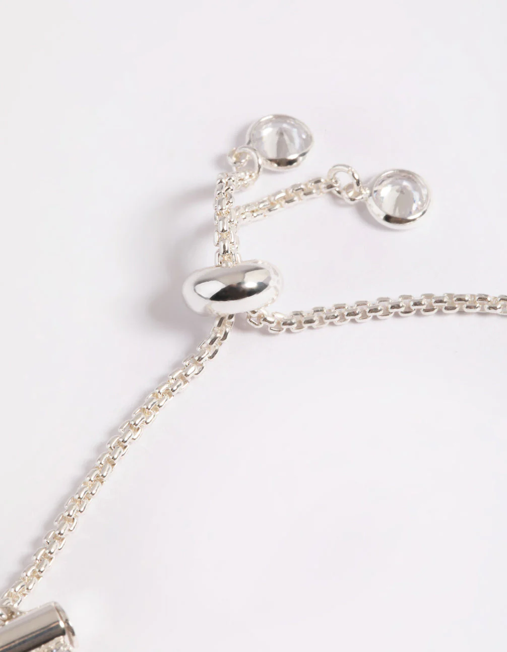 Cubic Zirconia Triple Row Cup Chain Toggle Tennis Bracelet - Image 3