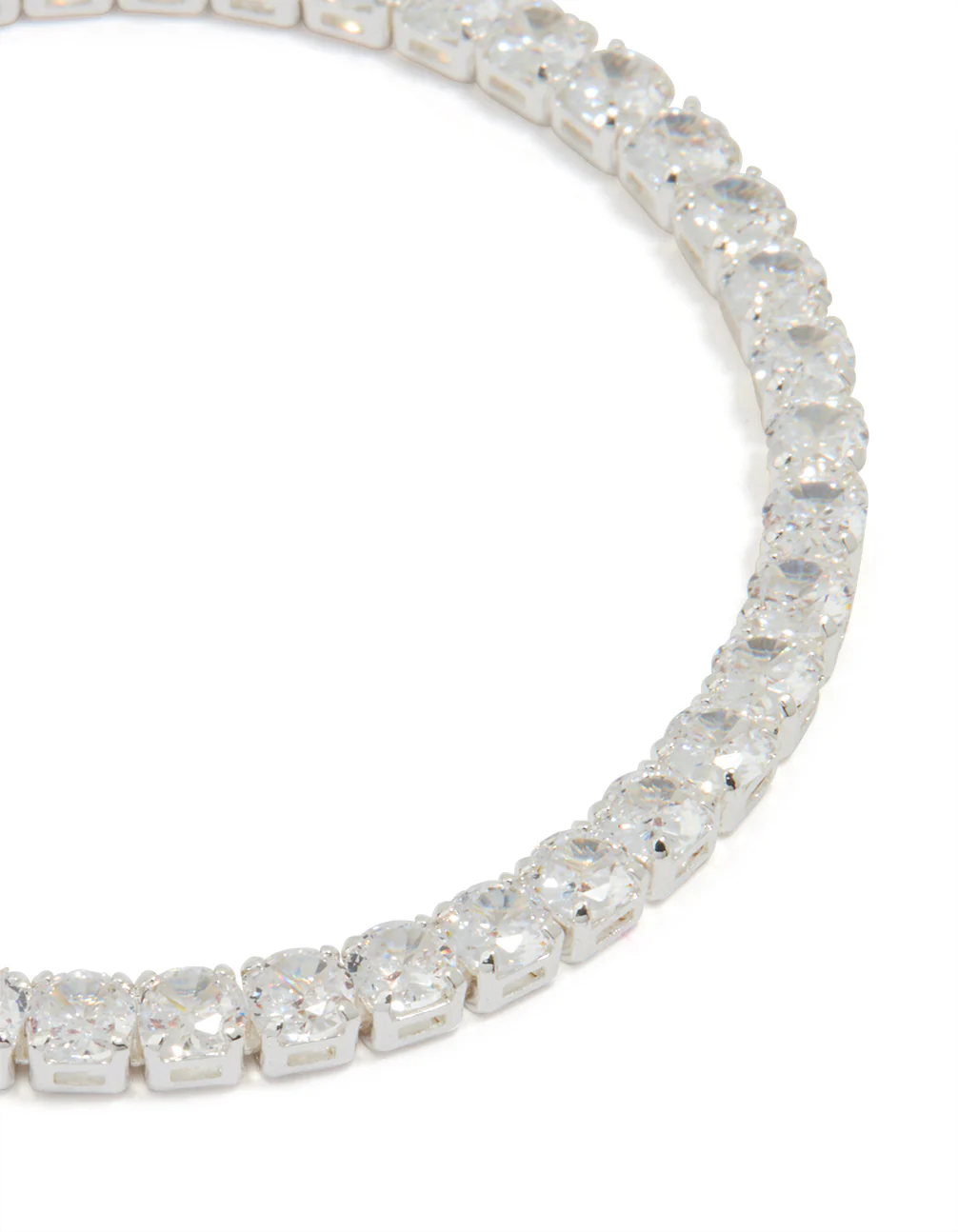 Silver Cubic Zirconia Baguette Tennis Bracelet - Image 2