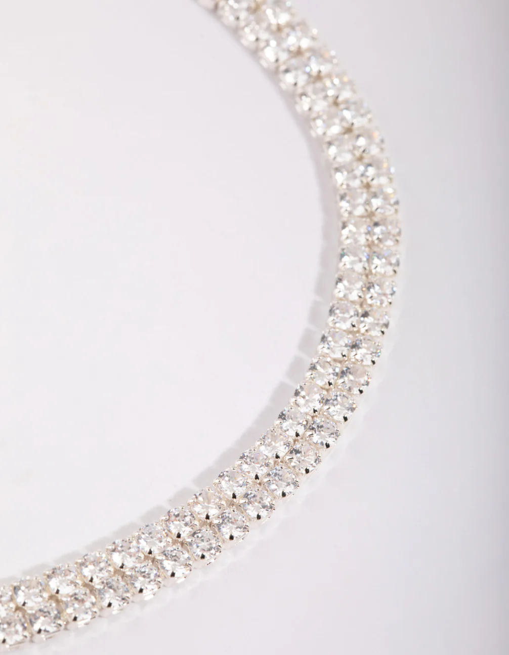 Silver Cubic Zirconia Layered Anklet - Image 2