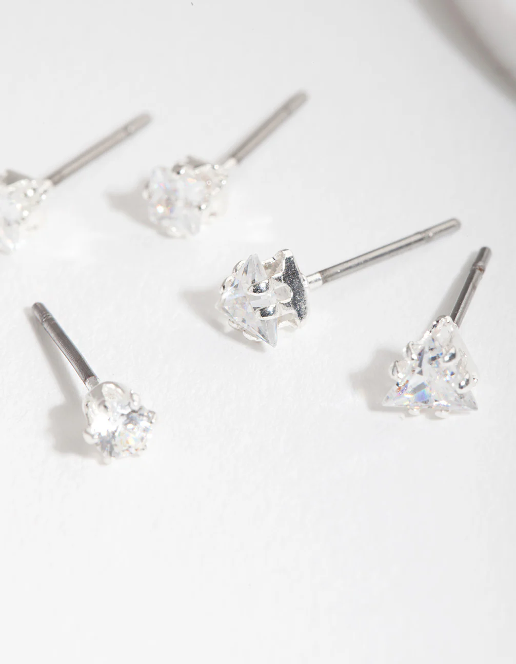 Silver Cubic Zirconia Geo Earring Pack - Image 2