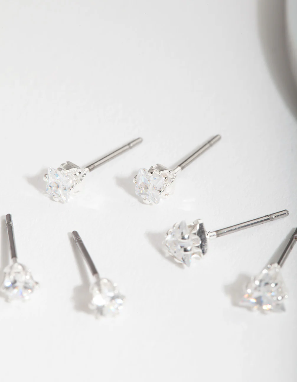 Silver Cubic Zirconia Geo Earring Pack - Image 3