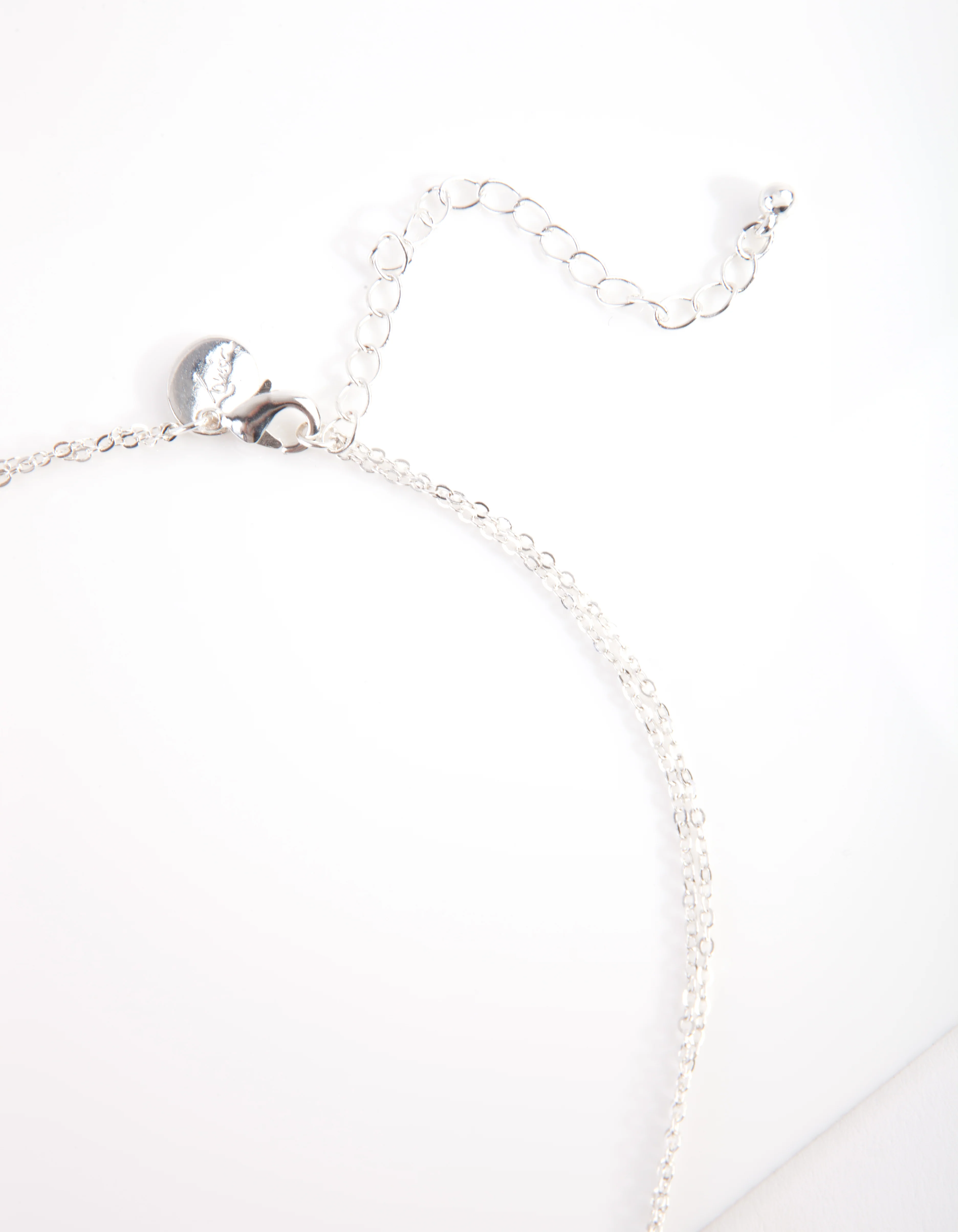 Cubic Zirconia Silver Multi Row Cross Necklace - Image 3