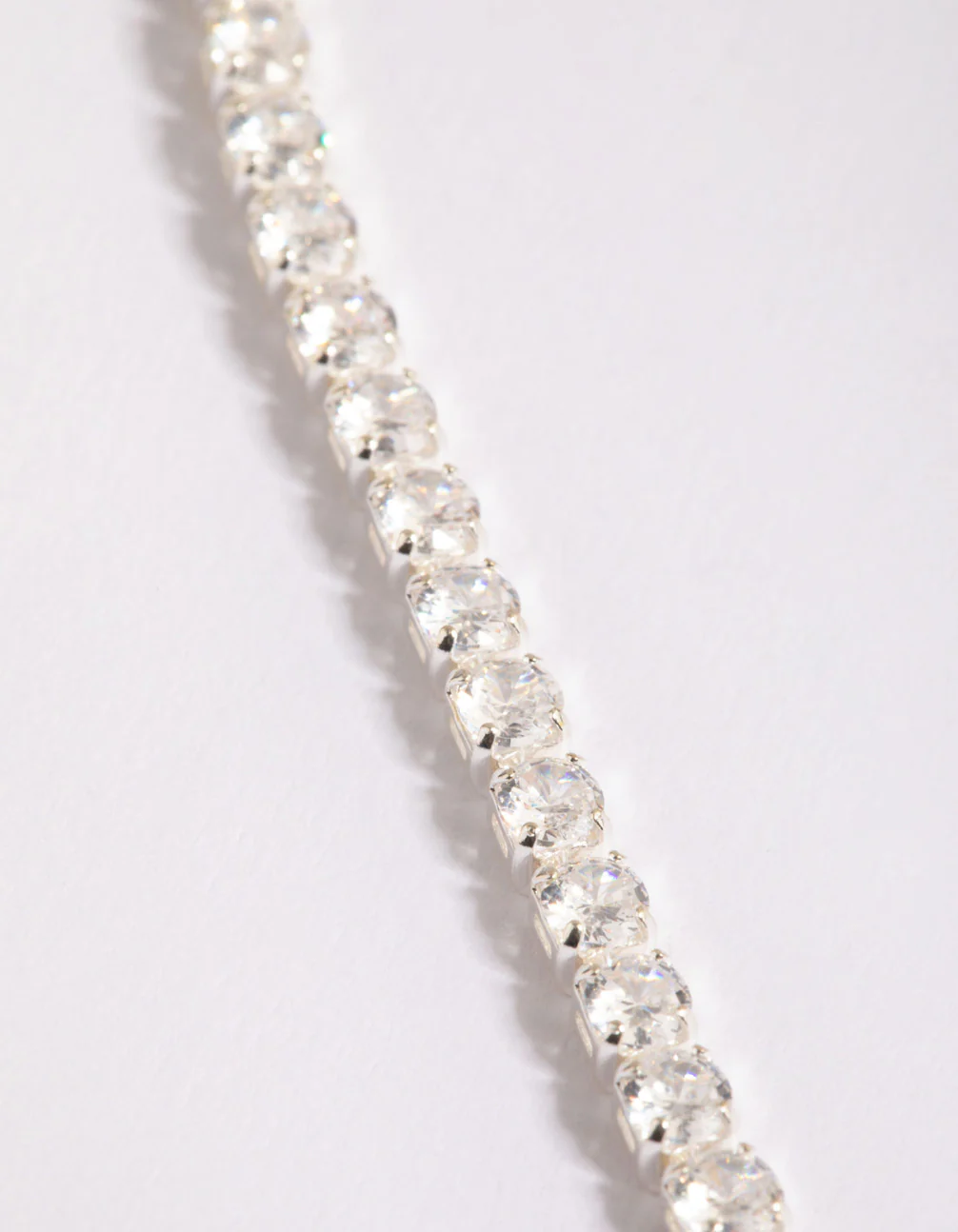 Silver Cubic Zirconia Single Cup Chain Drop Earrings - Image 2
