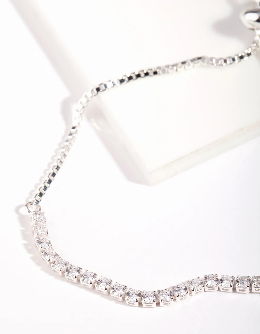 Silver Cubic Zirconia Toggle Tennis Bracelet - Image 3