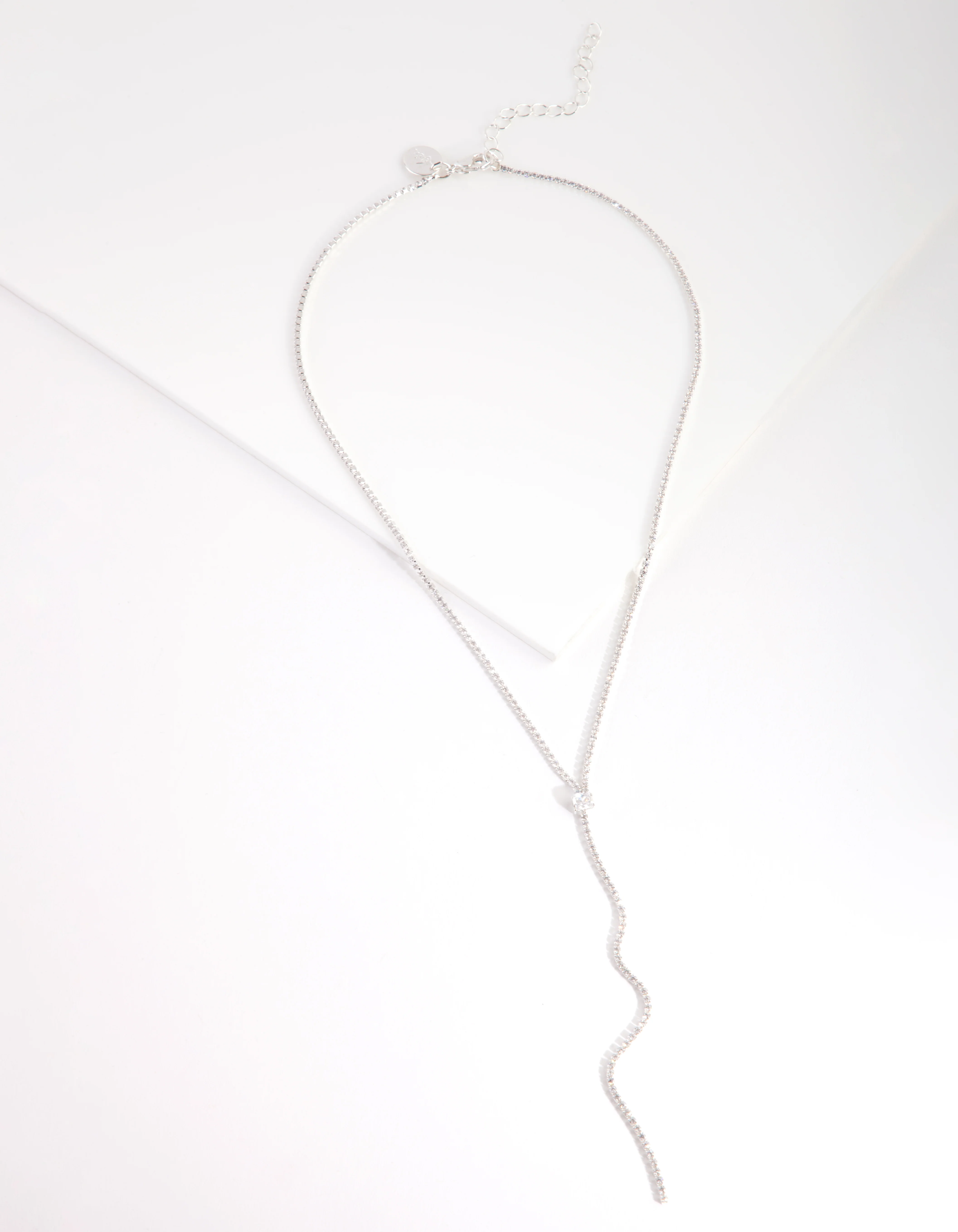 Cubic Zirconia Silver Y-Neck Necklace