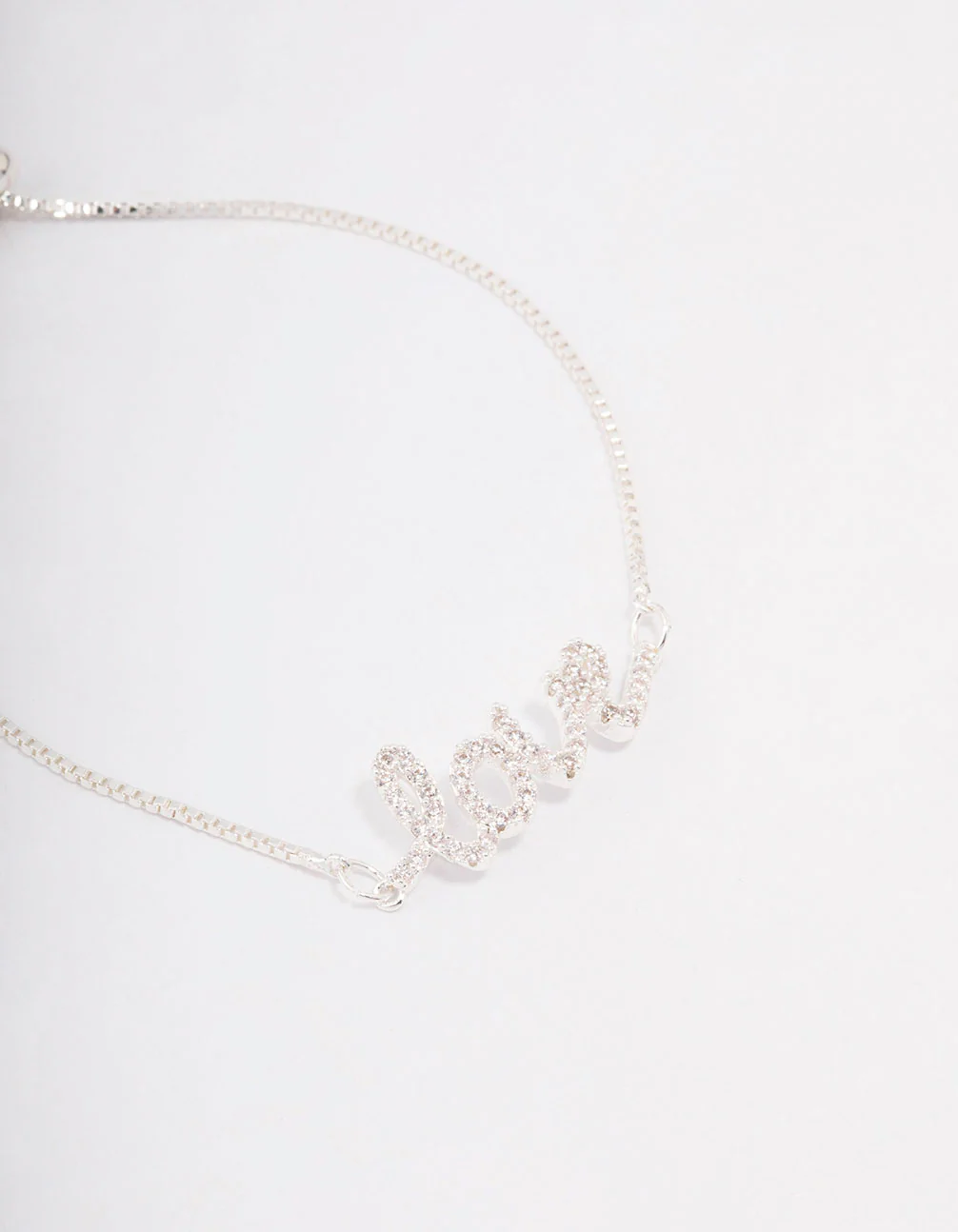 Silver Love Script Toggle Bracelet - Image 2