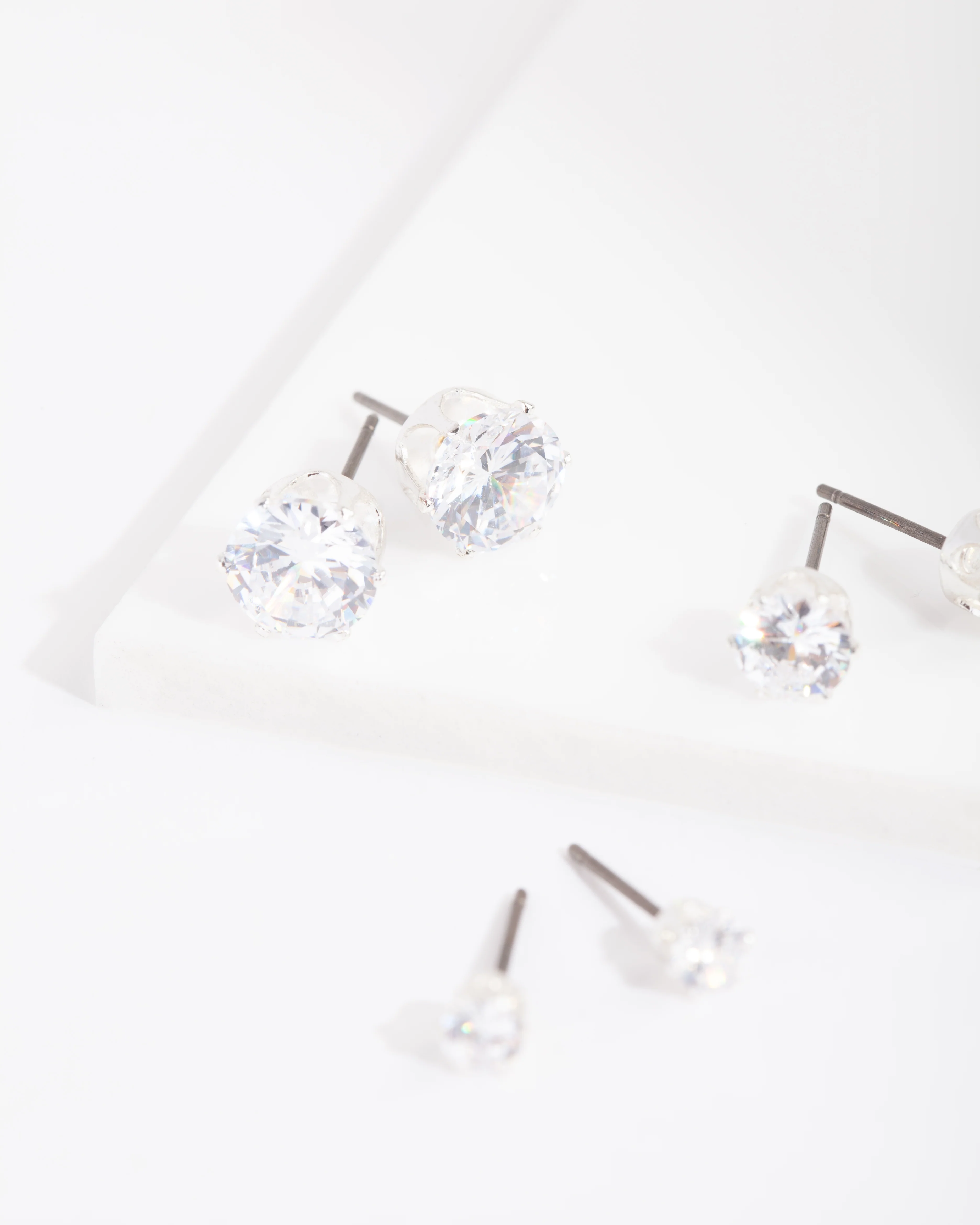Cubic Zirconia Round Stud Earring Pack - Image 3