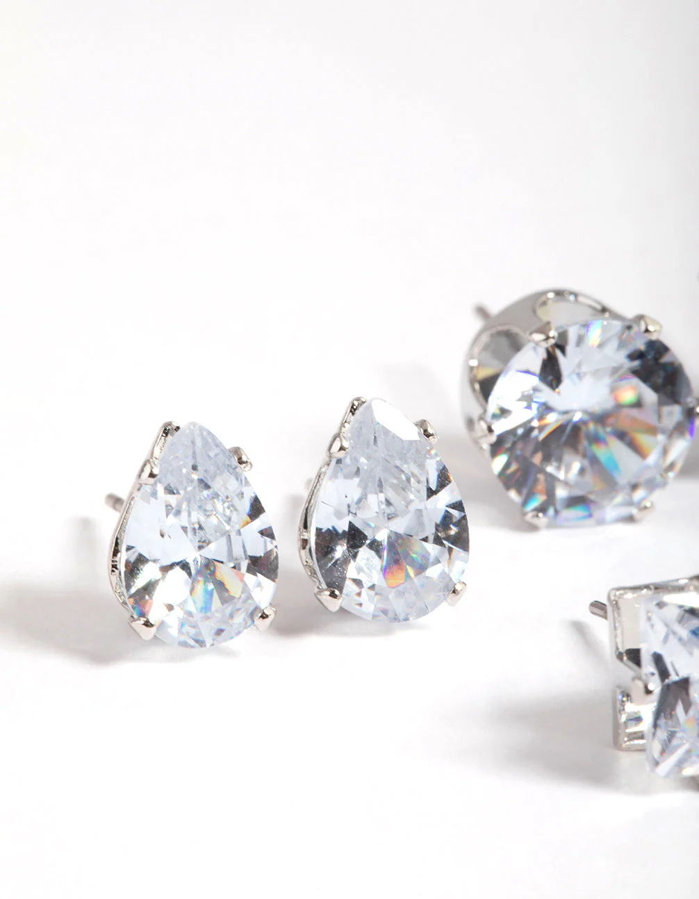 Silver Statement Stud Earrings Pack - Image 3