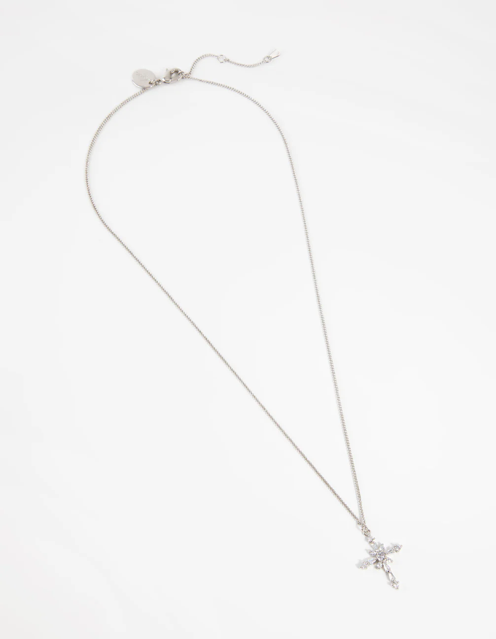 Silver Decorated Cross Pendant Necklace - Image 2