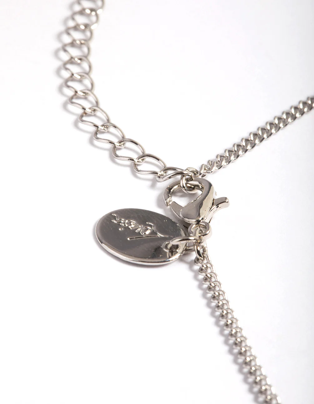 Silver Cubic Zirconia Lace Teardrop Necklace - Image 3