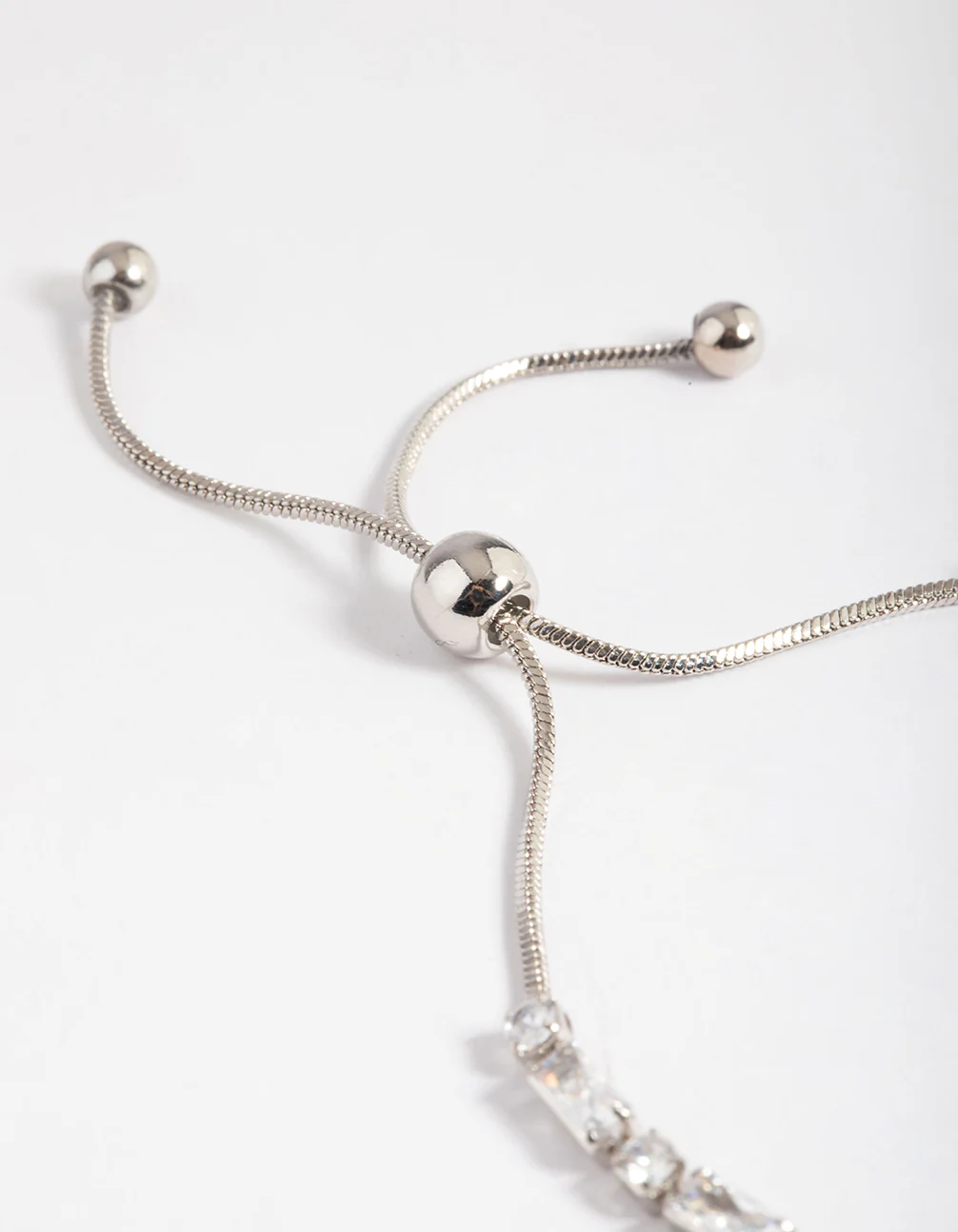 Silver Cubic Zirconia Mixed Rectangle Toggle Tennis Bracelet - Image 2