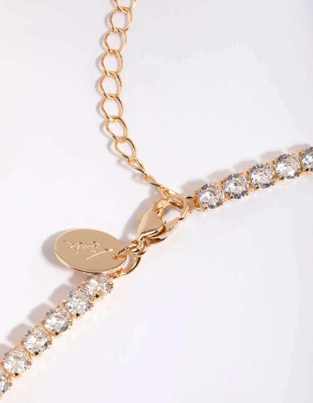 Gold Cubic Zirconia Point Necklace - Image 3