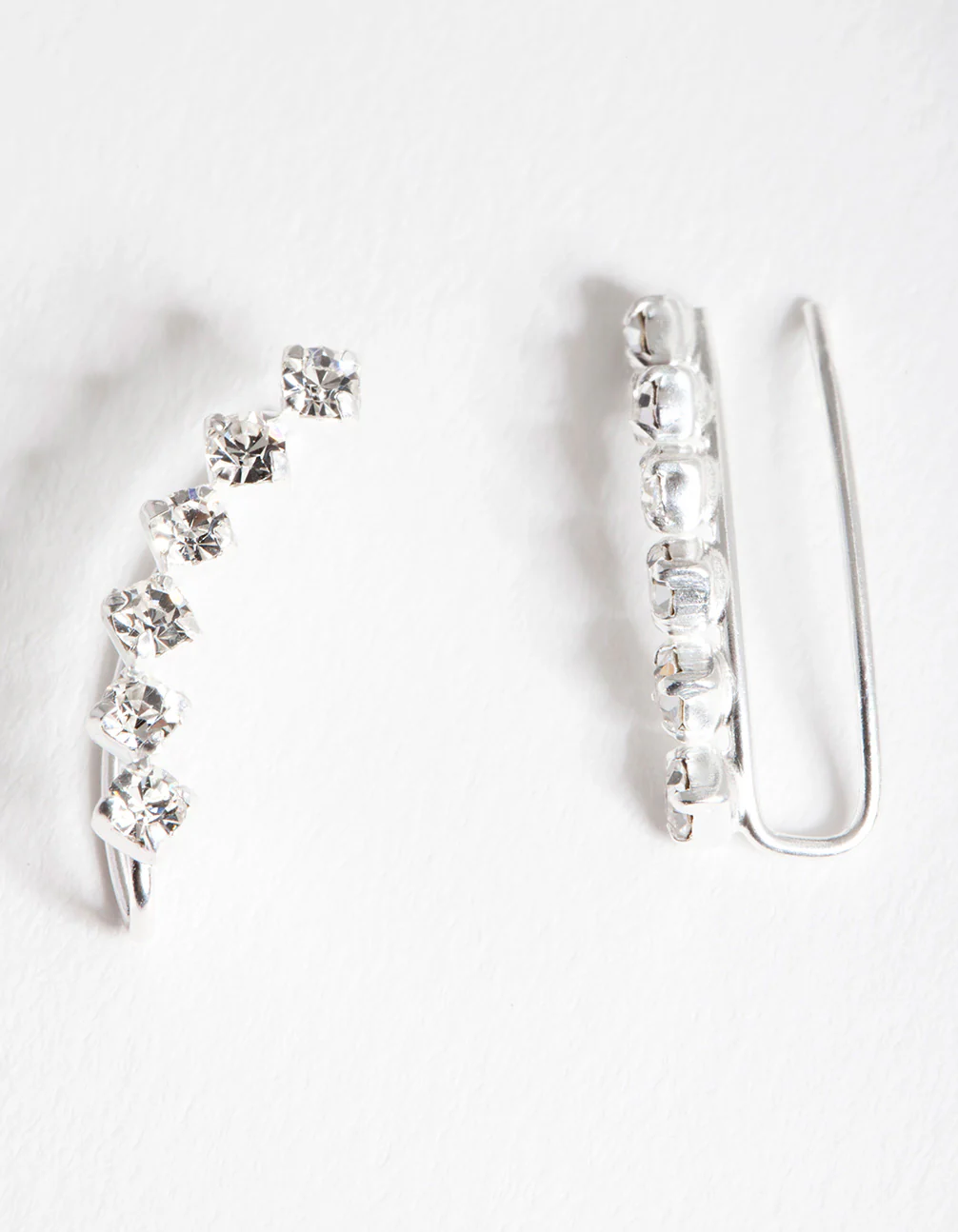 Sterling Silver Cubic Zirconia Crawler Earrings - Image 2