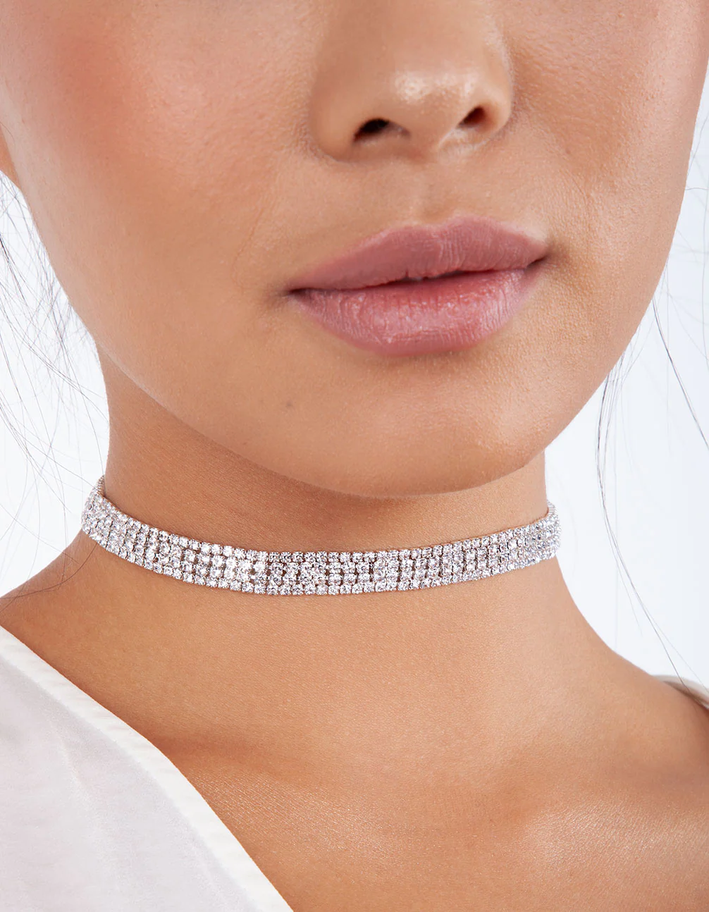 Four Row Diamante Choker & Bracelet Set - Image 4