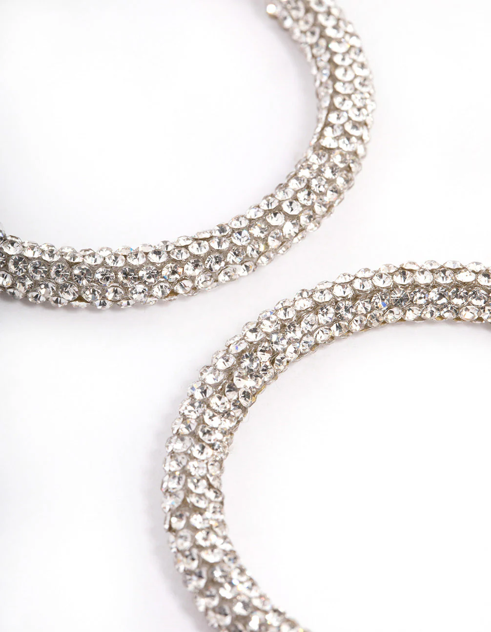 Rhodium Crust Hoop Earrings - Image 3