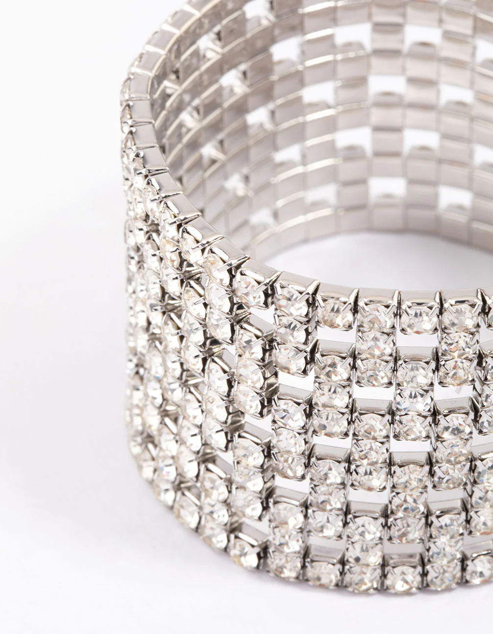 Silver Diamante Chunky Cut-Out Bracelet - Image 2