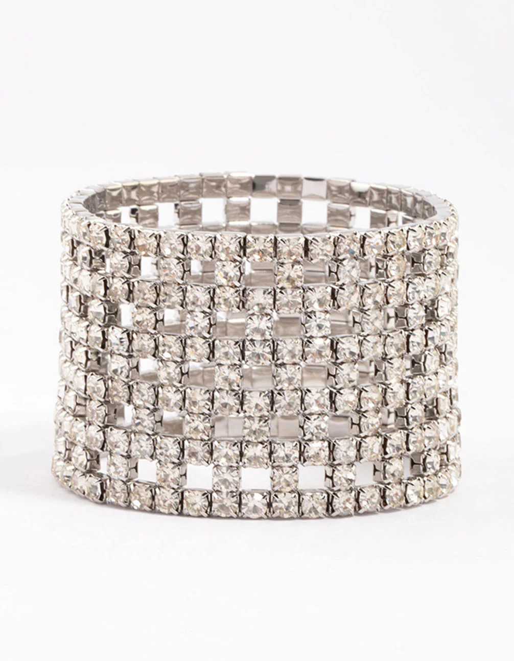 Silver Diamante Chunky Cut-Out Bracelet - Image 3