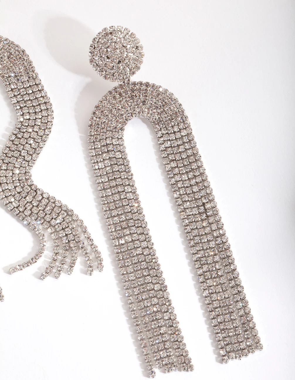 Silver U Cupchain Drop Earrings - Image 2