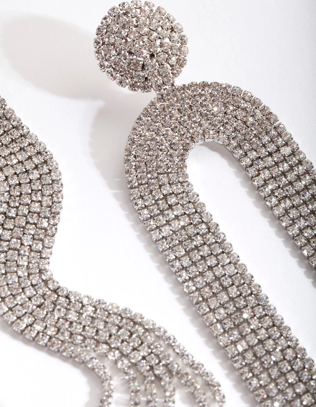 Silver U Cupchain Drop Earrings - Image 3