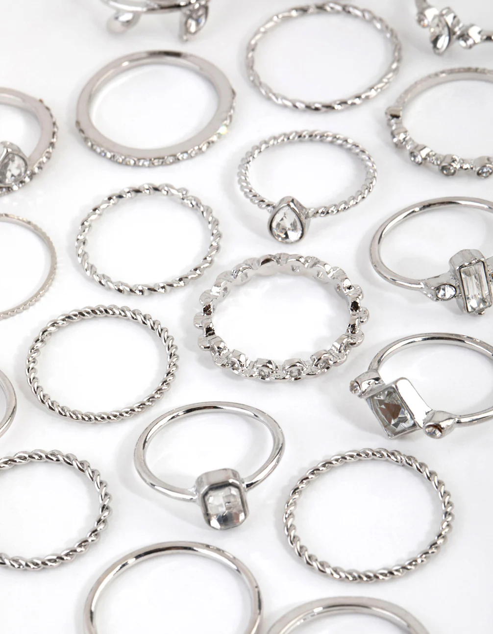 Silver Royal Diamante Ring 24-Pack - Image 2