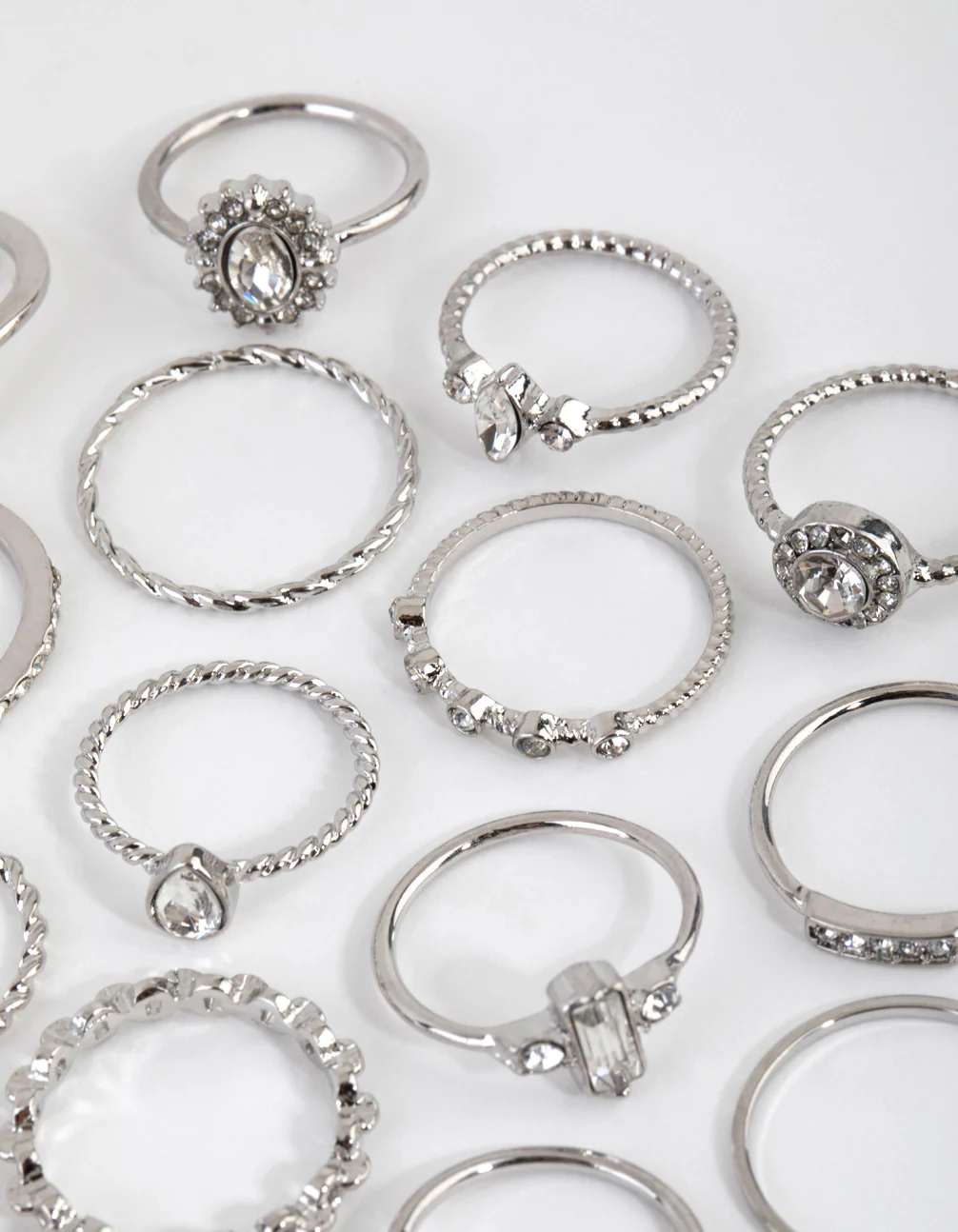 Silver Royal Diamante Ring 24-Pack - Image 3