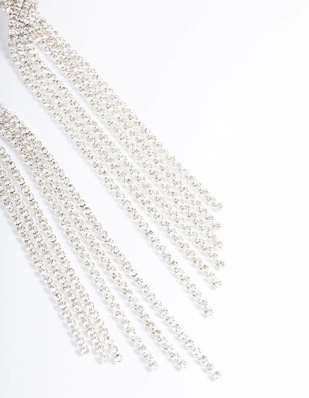 Silver Statement Strand Twist Drop Earrings - Image 3