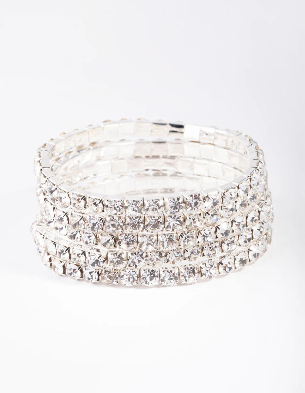 Silver Cup Chain Stretch Bracelets 5-Pack - Image 3